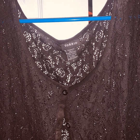 Torrid black mesh top and black sheer Duster - Picture 2 of 4